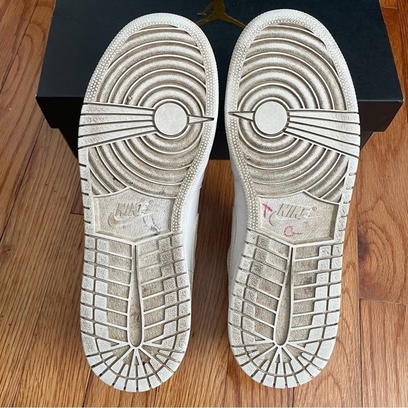 AIR JORDAN RETRO 1 LOW CASUAL SHOES triple off white cream NIKE 6.5 8 - Picture 9 of 10